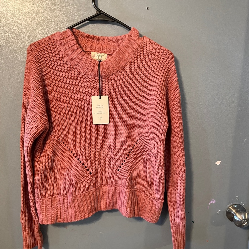 Hippie Rose Withered Rose Sweater size M NWT